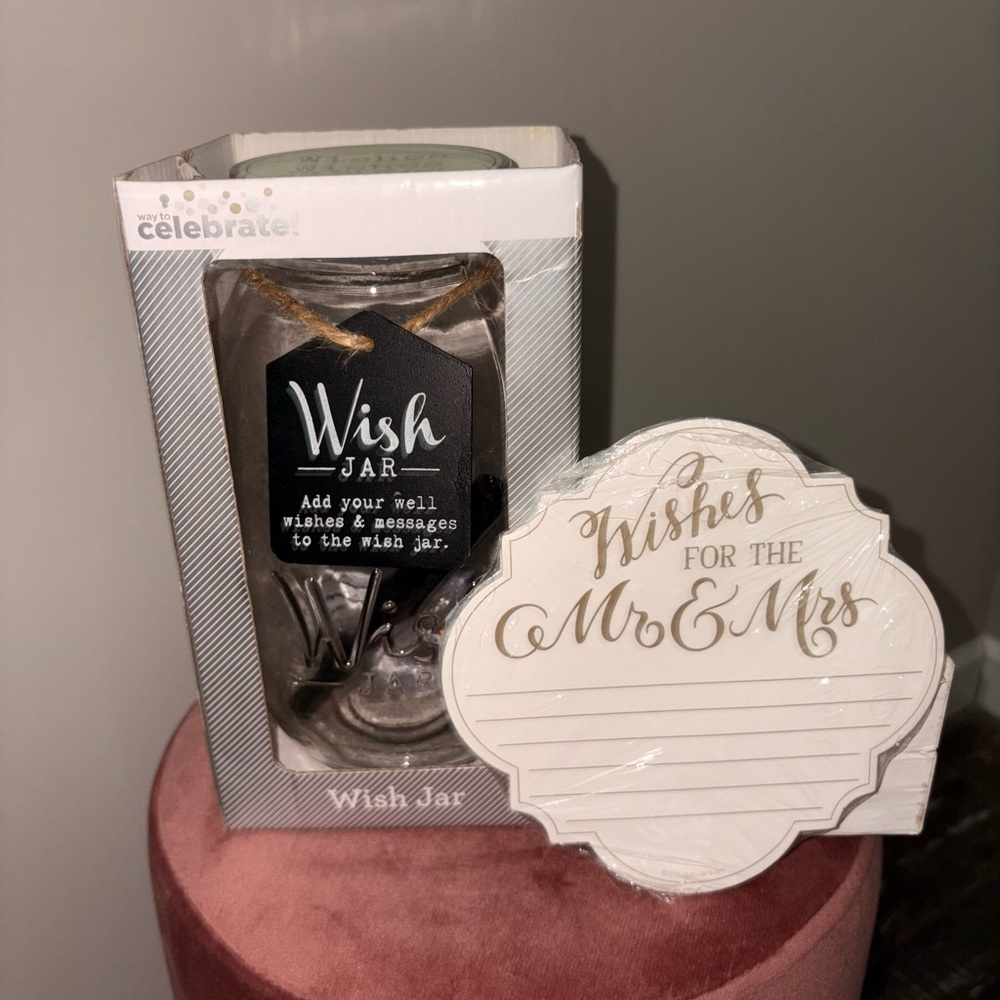 Wedding Wishes Mason Jar & Note Pad